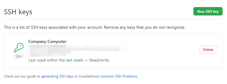 New SSH key